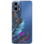 Прозрачный чехол BoxFace Motorola G34 Feathers