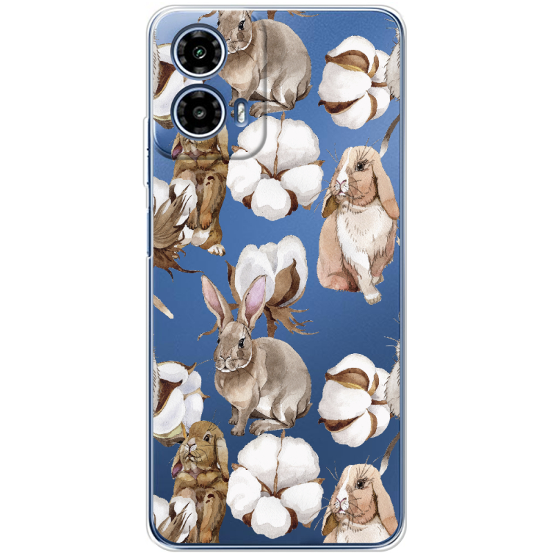 Прозрачный чехол BoxFace Motorola G34 Cotton and Rabbits