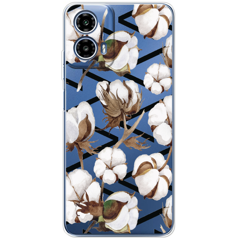 Прозрачный чехол BoxFace Motorola G34 Cotton flowers