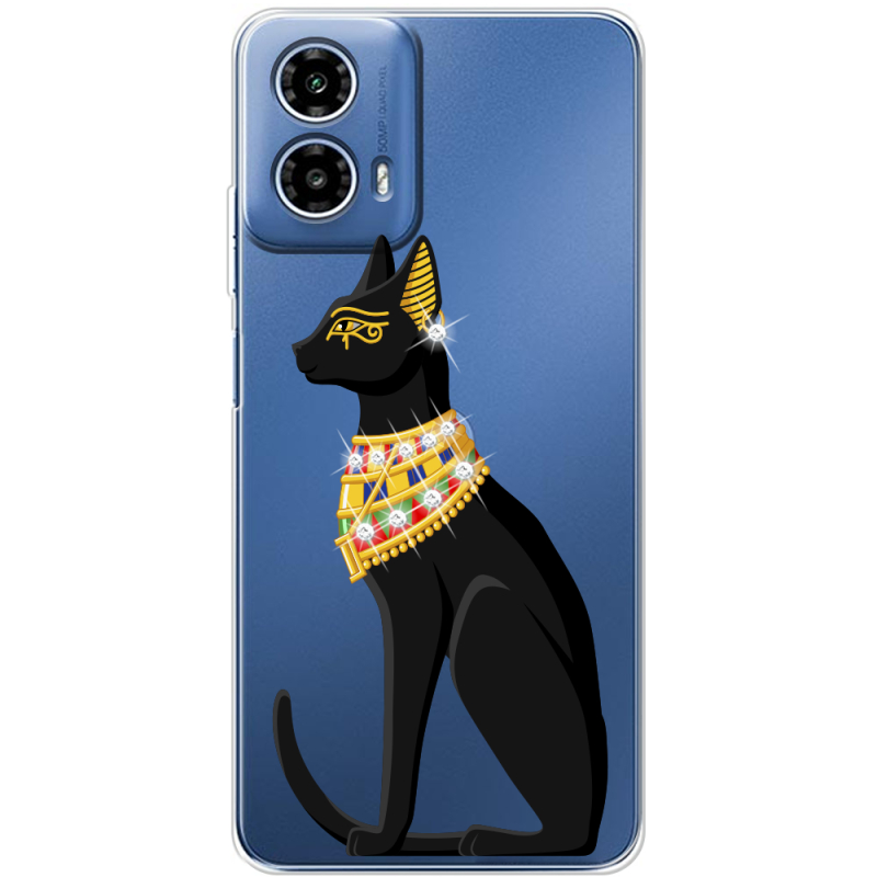 Чехол со стразами Motorola G34 Egipet Cat