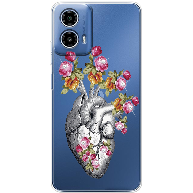 Чехол со стразами Motorola G34 Heart