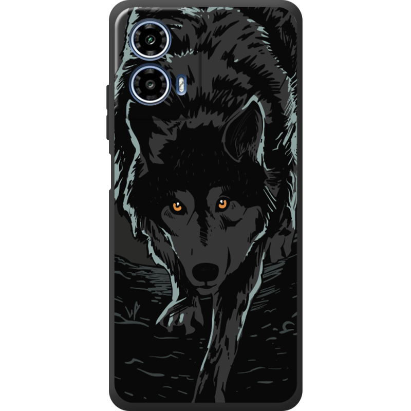 Черный чехол BoxFace Motorola G34 Wolf