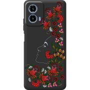 Черный чехол BoxFace Motorola G34 3D Ukrainian Muse