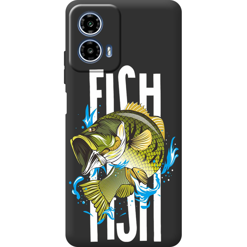 Черный чехол BoxFace Motorola G34 Fish