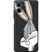 Черный чехол BoxFace Motorola G34 Lucky Rabbit