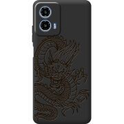 Черный чехол BoxFace Motorola G34 Chinese Dragon