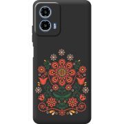 Черный чехол BoxFace Motorola G34 Ukrainian Ornament