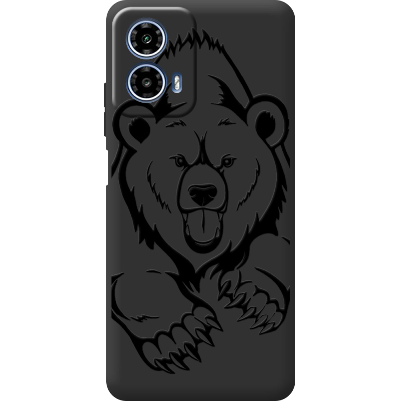 Черный чехол BoxFace Motorola G34 Grizzly Bear