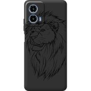 Черный чехол BoxFace Motorola G34 Lion