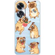 Прозрачный чехол BoxFace OPPO A60 с 3D-глазками Pug