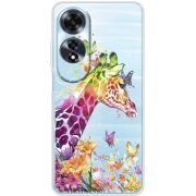 Прозрачный чехол BoxFace OPPO A60 Colorful Giraffe