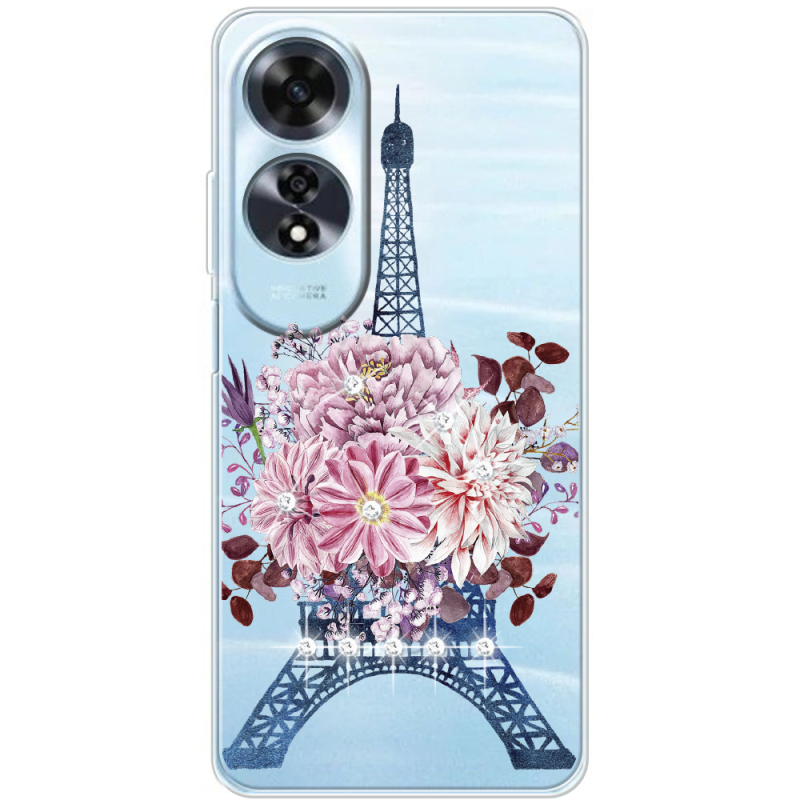 Чехол со стразами OPPO A60 Eiffel Tower