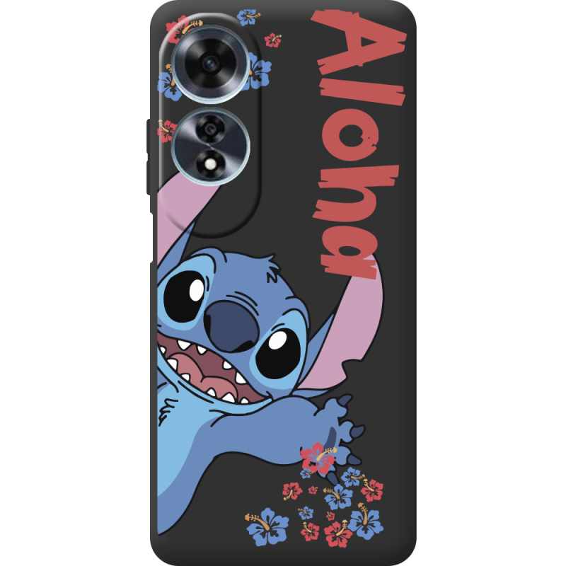 Черный чехол BoxFace OPPO A60 Гавайський гість Stich
