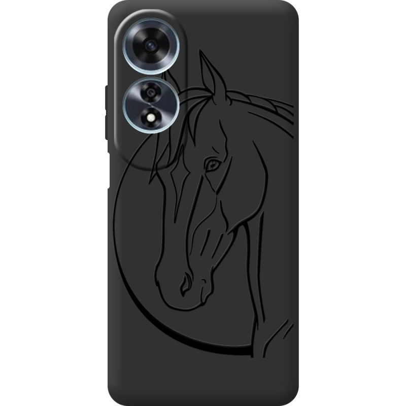 Черный чехол BoxFace OPPO A60 Horse