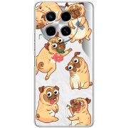 Прозрачный чехол BoxFace Tecno Camon 30 с 3D-глазками Pug