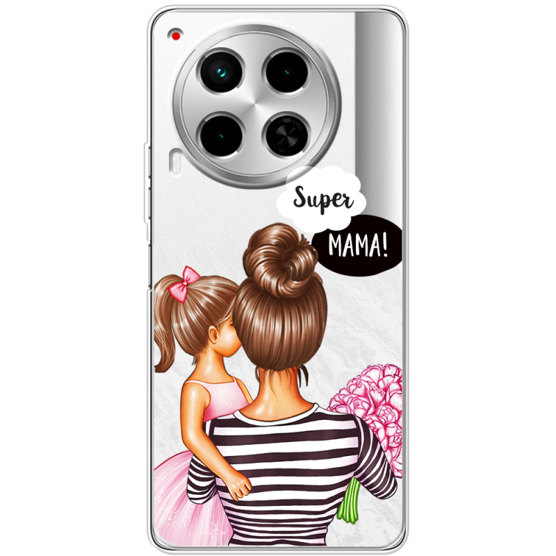 Прозрачный чехол BoxFace Tecno Camon 30 Super Mama and Daughter