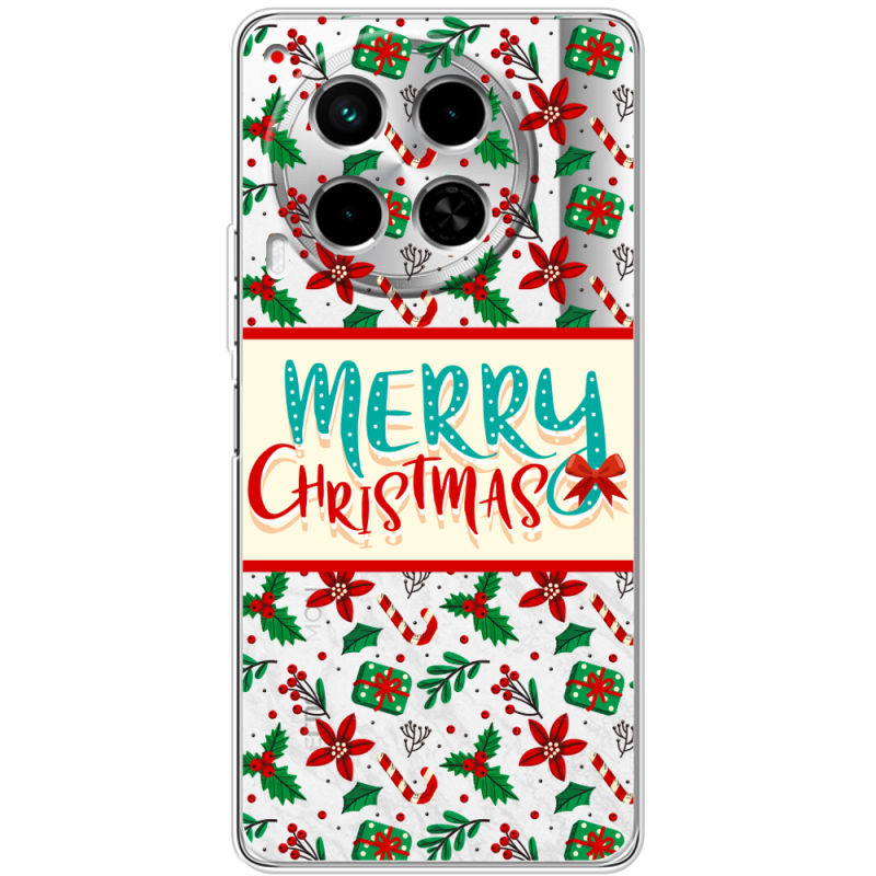 Прозрачный чехол BoxFace Tecno Camon 30 Vintage Christmas Pattern