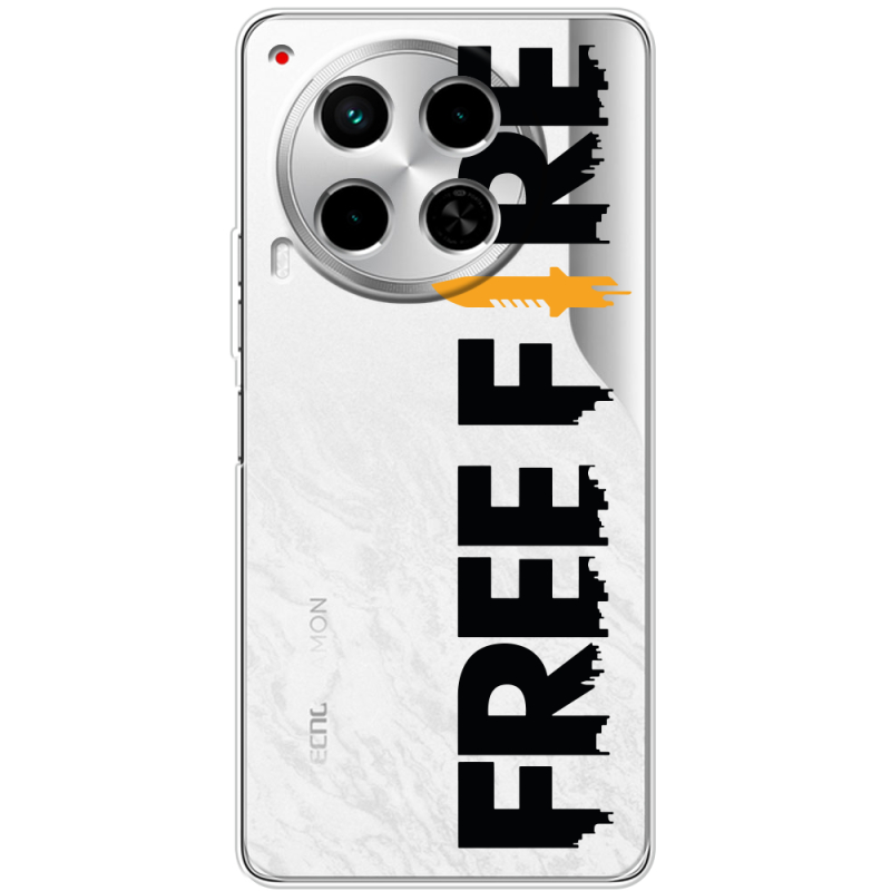 Прозрачный чехол BoxFace Tecno Camon 30 Free Fire Black Logo