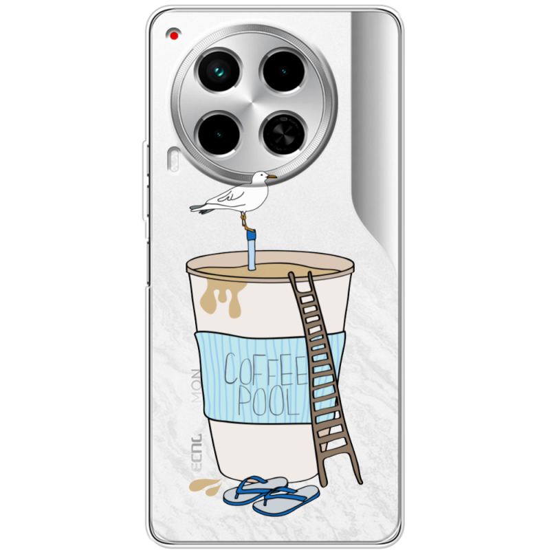 Прозрачный чехол BoxFace Tecno Camon 30 Segull in Cofee Pool