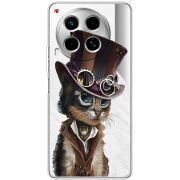 Прозрачный чехол BoxFace Tecno Camon 30 Steampunk Cat