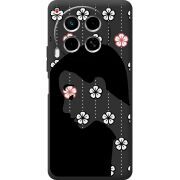 Черный чехол BoxFace Tecno Camon 30 Flower Hair