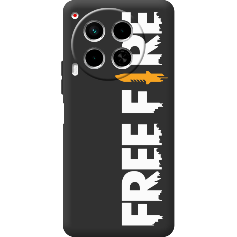 Черный чехол BoxFace Tecno Camon 30 Free Fire White Logo