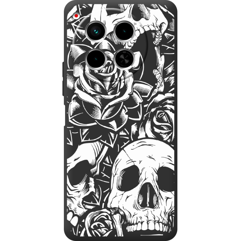 Черный чехол BoxFace Tecno Camon 30 Skull and Roses