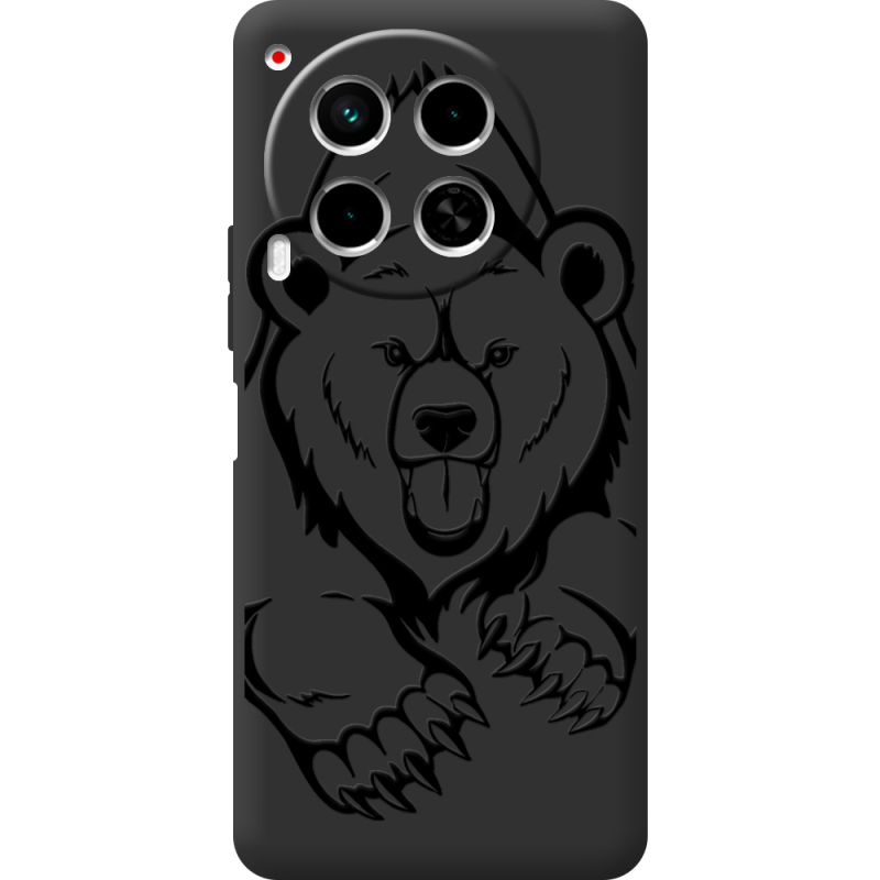 Черный чехол BoxFace Tecno Camon 30 Grizzly Bear