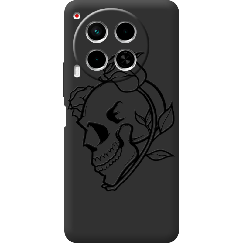 Черный чехол BoxFace Tecno Camon 30 Skull and Roses