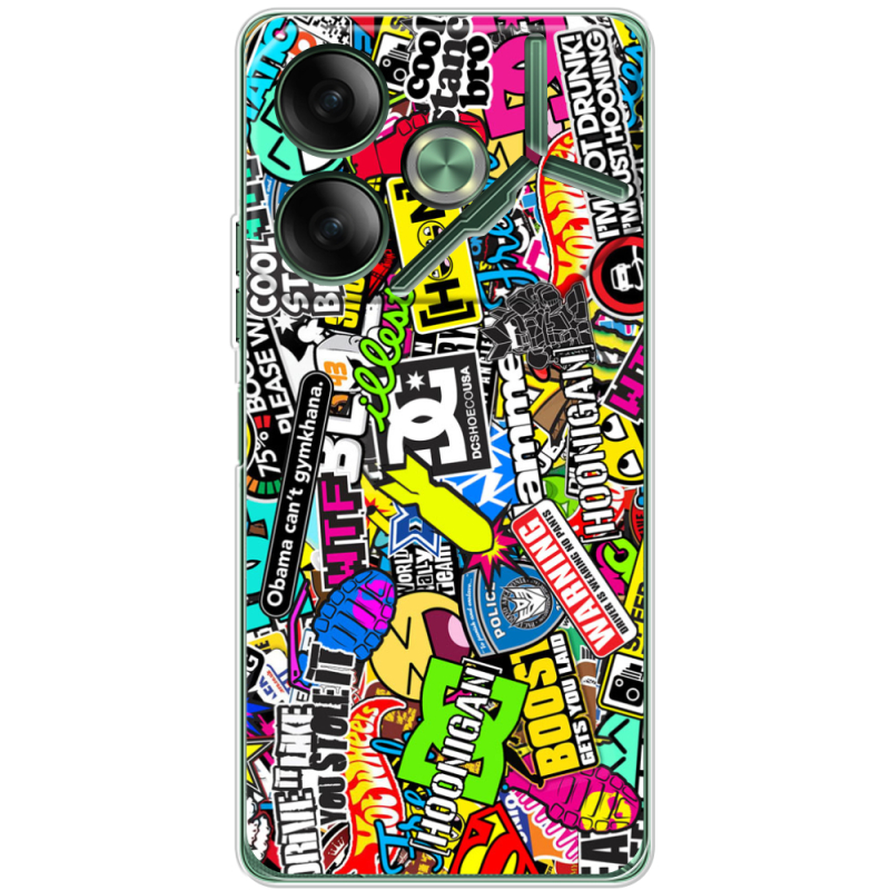 Чехол BoxFace Tecno POVA 6 Multicolored Inscriptions