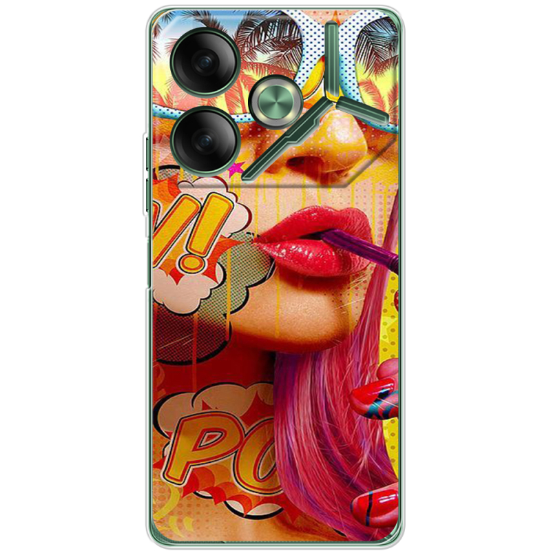 Чехол BoxFace Tecno POVA 6 Yellow Girl Pop Art