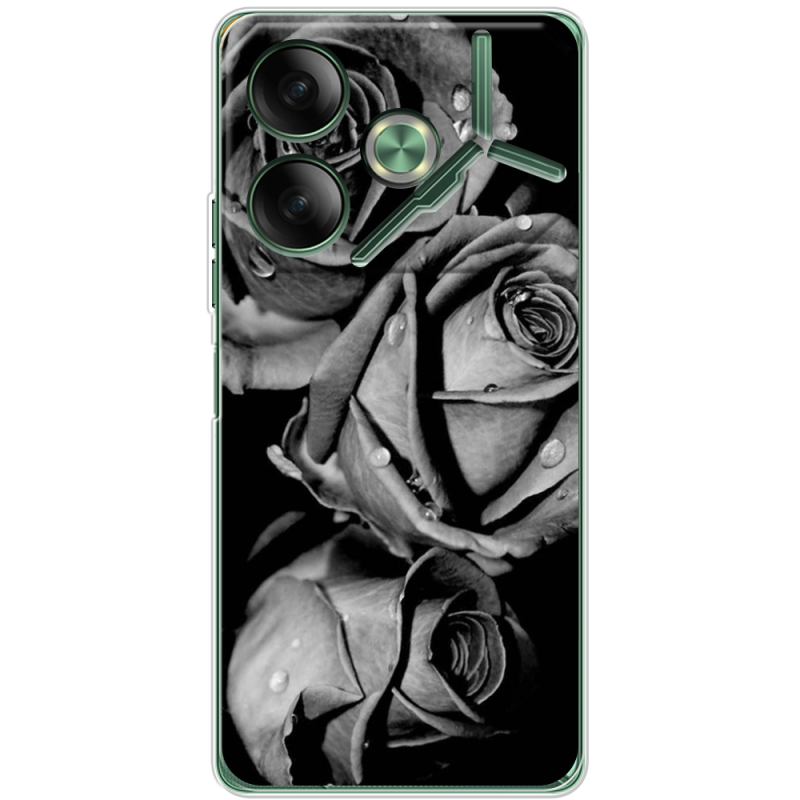 Чехол BoxFace Tecno POVA 6 Black and White Roses