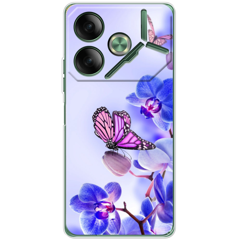 Чехол BoxFace Tecno POVA 6 Orchids and Butterflies