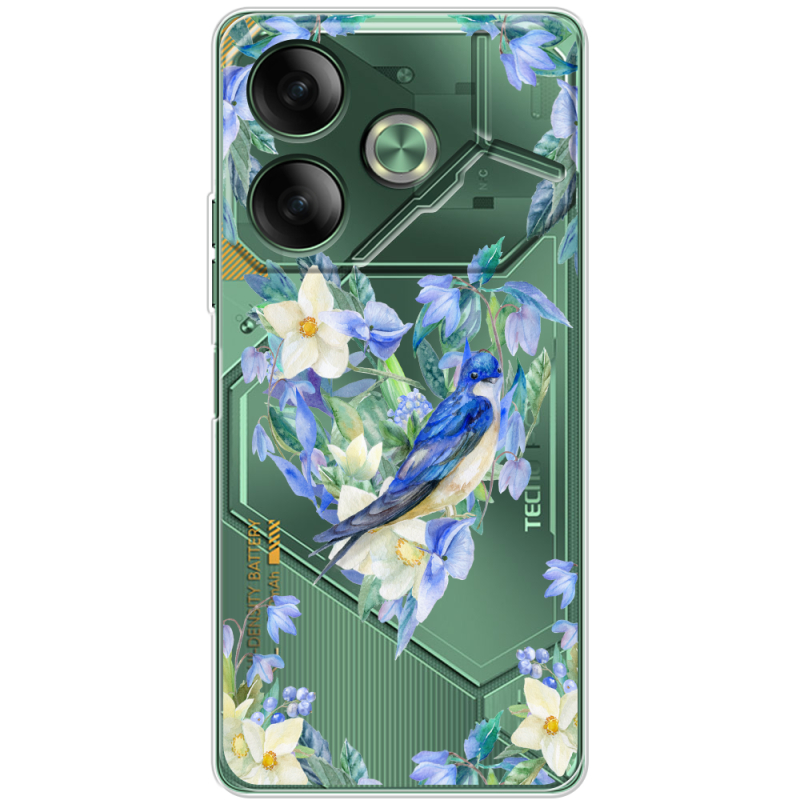 Прозрачный чехол BoxFace Tecno POVA 6 Spring Bird