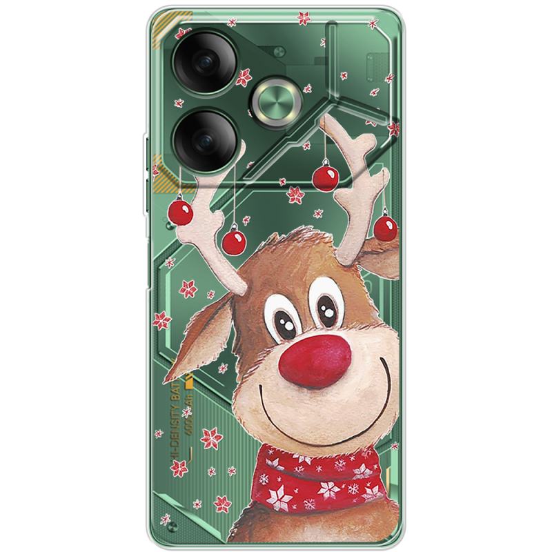 Прозрачный чехол BoxFace Tecno POVA 6 Winter Deer