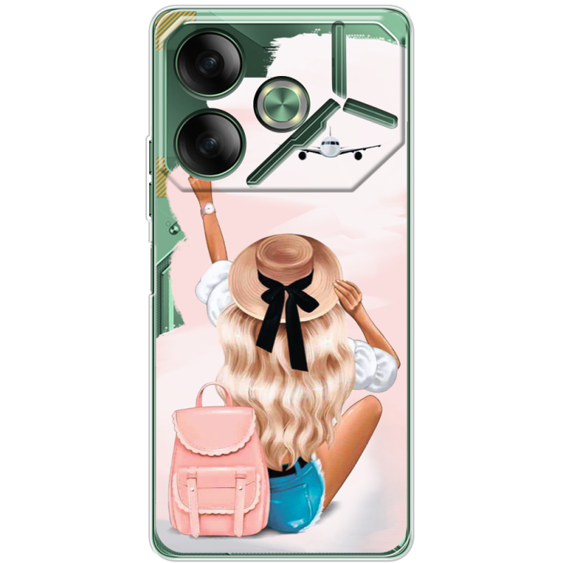 Прозрачный чехол BoxFace Tecno POVA 6 Travel Girl