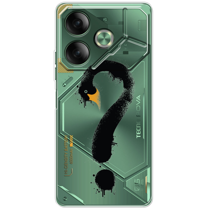 Прозрачный чехол BoxFace Tecno POVA 6 Swan question