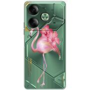 Прозрачный чехол BoxFace Tecno POVA 6 Floral Flamingo