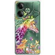 Прозрачный чехол BoxFace Tecno POVA 6 Colorful Giraffe