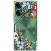 Прозрачный чехол BoxFace Tecno POVA 6 Floral