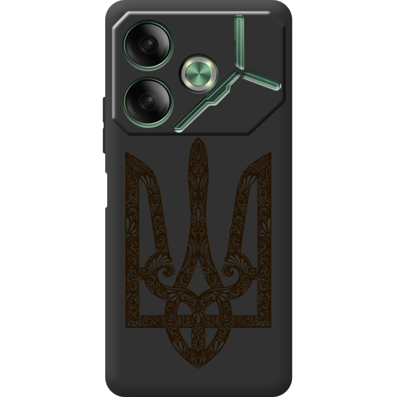 Черный чехол BoxFace Tecno POVA 6 Ukrainian Trident