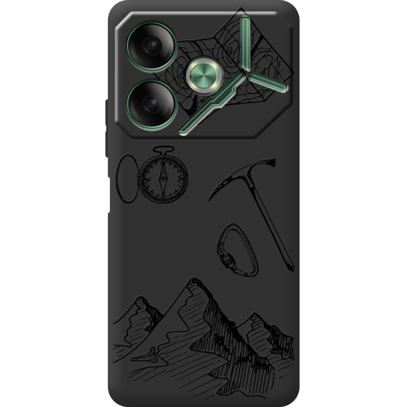 Черный чехол BoxFace Tecno POVA 6 Mountains