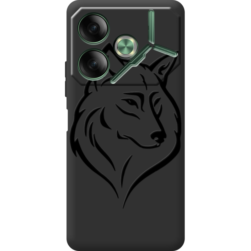 Черный чехол BoxFace Tecno POVA 6 Wolf