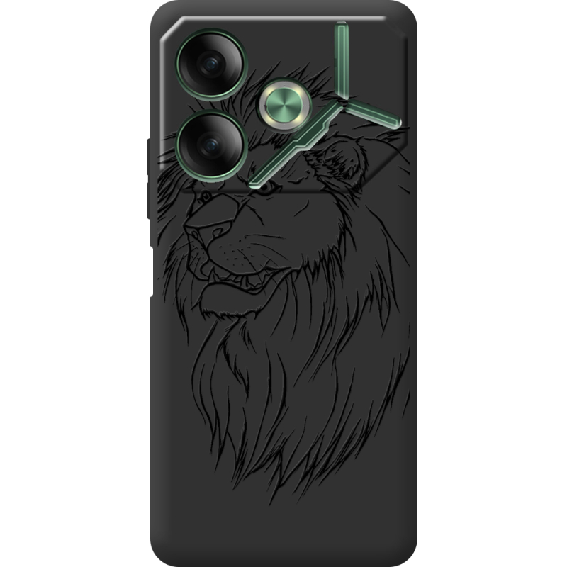 Черный чехол BoxFace Tecno POVA 6 Lion