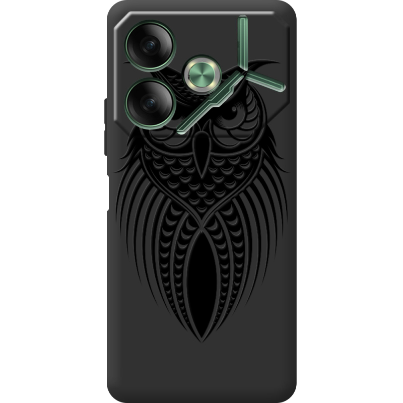 Черный чехол BoxFace Tecno POVA 6 Owl