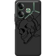 Черный чехол BoxFace Tecno POVA 6 Skull and Roses