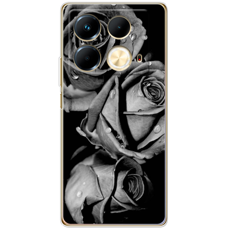 Чехол BoxFace Infinix Note 40 4G Black and White Roses