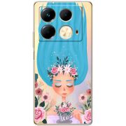 Прозрачный чехол BoxFace Infinix Note 40 4G Blue Hair