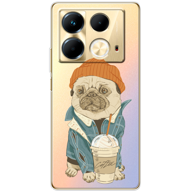 Прозрачный чехол BoxFace Infinix Note 40 4G Dog Coffeeman