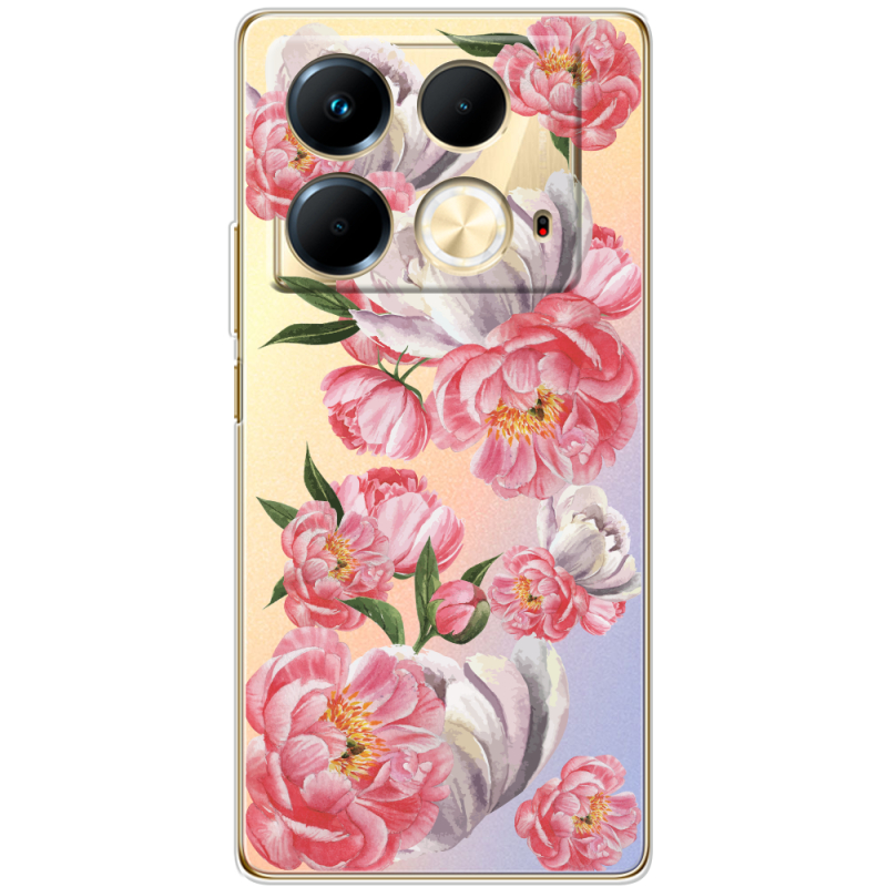 Прозрачный чехол BoxFace Infinix Note 40 4G Peony Watercolor Style